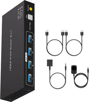 Ennovor DAGIJIRD 8K HDMI KVM Switch USB 3.0 KVM Switches for 2 Computers Share 1 Monitors, Support 8K@60Hz 4K@120Hz