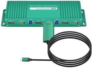 Ennovor KVM Switch 2 Monitors 2 Computers Thunderbolt HDMI 144Hz DisplayPort HDMI FreeSync G-SYNC