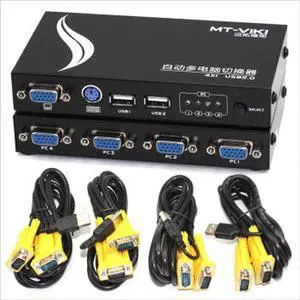 Ennovor MT-471UK-L 4-Port USB PS/2 KVM Auto Switcher Button or Key to Switch PC with Cables Ennovor MT-471UK-L 4-Port USB PS/2 KVM Auto Switcher Button or Key to Switch PC with Cables