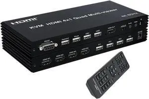 Ennovor KVM HDMI Quad Splitter Screen Multiviewer 4x1 8X1 4k Multivisor HDMI KVM Quad 4x1 Seamless Segmentacion Switch for USB Keyboard(8X1 KVM 4K30,EU Plug) Ennovor KVM HDMI Quad Splitter Screen Multiviewer 4x1 8X1 4k Multivisor HDMI KVM Quad 4x1 Seamless Segmentacion Switch for USB Keyboard(8X1 KVM 4K30,EU Plug)
