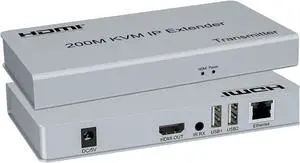 Ennovor 200M HDMI KVM Extender Over IP RJ45 cat5e/6 1080P HDMI USB KVM Ethernet Extender one to Many by Network Switch for PC DVR(with US Plug)