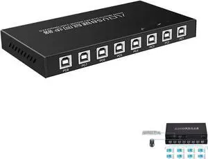 Ennovor Synchronizer - 8 Port DNF Multi Open USB Keyboard and Mouse Synchronization Controller, 1 Control 8 Distributor, DNF Game Control KVM Switch, for Game Studios/Offices