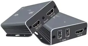 Ennovor HD 60M KVM Extender Rj45 Ethernet 1080P USB Extender via Network Switch Mouse Keyboard for DVD Camera Laptop PC to TV Monitor(EU Plug)