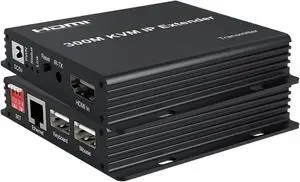 Ennovor 1080P 300M HDMI KVM Extender Over IP Rj45 Cat6 Cable HDMI Splitter Support Keyboard Mouse 1 TX to Multiple RX Via Network Switch(300M KVM IP Extender,EU Plug)