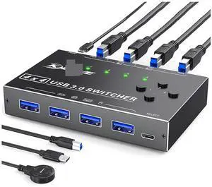 Ennovor KCE*VE KC-KM434B 4x4 USB 3.0 Switch 4-in-4-out Sharing Switch USB Switch Selector 4 Computer Sharing 4 USB Devices KVM Switcher