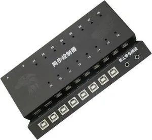 Ennovor 16/32 Ports USB Synchronizer - Multifuncional Keyboard Mouse Synchronizer Controller, KVM Metal Switcher Black, USB2.0 Full Speed Technology 12Mbps DNF Controller (Size : 16 Ports)