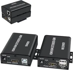 Ennovor Zunate 2PCS USB HDMI KVM Extender, 1080P Ethernet Cable- Extension Up to 120m,Cat6 to HDMI Receiver, USB Keyboard Mouse Support(#3)