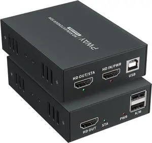 HDMI KVM USB Extender Over Ethernet Cat5e/6 1080P HD Video Source Controlled by Keyboard Mouse