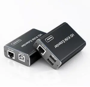 Ennovor HDMI KVM USB Extender Over Cat5e/6/6a/7 up to 200ft/60M, 1080p@60Hz, 2 USB 2.0 Ports, Plug and Play, No Driver, Supports All Operating System, Keyboard and Mouse USB Over Ethernet