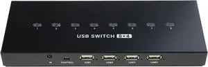 Ennovor USB2.0 Manual Switcher Hubs Printer Sharing Device 8 in 4 Out USB Selectors KVM Hubs Adapter