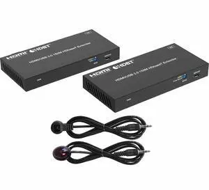 Ennovor 150m HDMI KVM Extender Over CAT6/6a Cable 4K@60Hz Bi-Directional IR USB KVM Transmission Power Over Cable EDID Management Compatible with HDBaseT USB 2.0 HDMI 2.0 HDCP 2.2 HDR