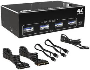 Ennovor Advanced USB3.0 Port KVM Switcher Multiple Input Output for Convenience Easy Connectivities USB3.0 KVM Switcher