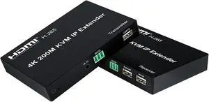 Ennovor 4K HDMI KVM Extender Over IP RJ45 Cat5e/6 200M HDMI KVM Matrix USB Extender Support Multipoint to Multipoint Extensoin Transmitt(1 TX only,with AU Plug)