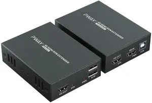 Ennovor 4K HDMI KVM USB Extender, 60m HDMI Over Ethernet Cat5e Cat6, Transmit 4K@60Hz Video Zero Latency