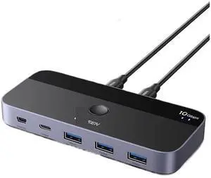 Ennovor UGREE*N 10Gbps USB C Switch 2 PCs Sharing 4 Devices USB C 3.2 Switcher for PC Keyboard, Mouse, Printer and Scanner USB Switch