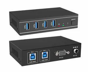 Ennovor USB 3.2 Switch 2x4 5Gbps Button/RS-232 Commands Switching USB 2.0 USB 1.1 Compatible with Windows Linux Mac Multi-Platform Ennovor USB 3.2 Switch 2x4 5Gbps Button/RS-232 Commands Switching USB 2.0 USB 1.1 Compatible with Windows Linux Mac Multi-Platform
