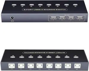 Ennovor 8 Ports Splitter - USB Keyboard Mouse Synchronizer Controller, 8 in 4 Out USB Hub Expansion Splitter, USB2.0 Full Speed Technology 12Mbps Controller, for Windows/Linux/Android System