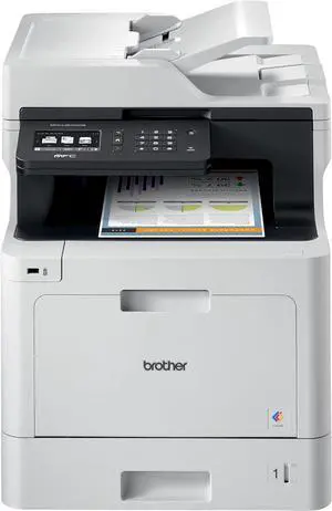 Brother Color MFC-L8610CDW All-in-One Wireless Laser Printer, White - Print Copy Scan Fax - 3.7" Touchscreen, 33 ppm, 600 x 2400 dpi, Auto 2-Sided Printing, 50-Sheet ADF, Ethernet, Tillsiy