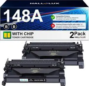 Ennovor 148A Toner Cartridge Black Replacement for HP 148A Toner Cartridge 148A (with Chip) 148X W1480A W1480X Compatible for HP Laserjet MFP 4101fdw 4101fdn Pro 4001n 4001dn 4001dw Printer, 2 Pack
