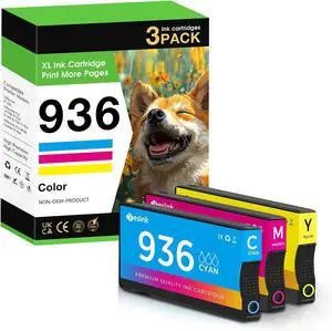 Ennovor 936 936xl 936 XL Ink Cartridges Replacement for HP 936 936 XL 936xl Ink Cartridges Works with OfficeJet 9120 OfficeJet Pro 9110 9120 9130 (3 Pack, Cyan, Magenta, Yellow)