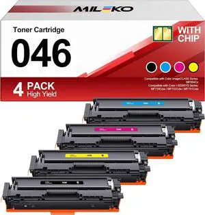 Ennovor 046 Toner Cartridge Replacement for Canon 046 Toner Cartridge Set for Canon 046H CRG-046 for Color ImageCLASS MF733Cdw MF731Cdw MF735Cdw Printer (4 Pack, Black Cyan Magenta Yellow)