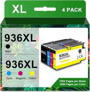 Ennovor 936XL 936 Ink Cartridges Combo Pack Replacement for HP Ink 936xl Black and Color Combo Pack Compatible with HP OfficeJet Pro 9120e 9125e 9122e 9128e 9110b 9130b 9135e 9730e Printers