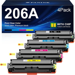 Cool Toner 206A W2110A Toner Cartridge Set (4-Pack) For HP LaserJet Pro M255 M283