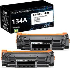Ennovor 134A Black Toner Cartridges (with Chip) Replacement Compatible for 134A 134X W1340A W1340X Toner Cartridges Work with M209dw MFP M234dw M234sdw M234sdn Printer (2 Black)