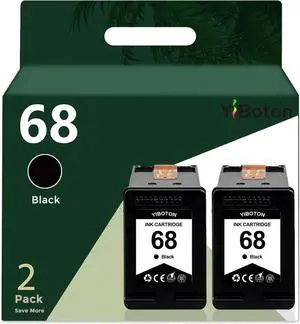 Ennovor High Yield 68 Black Ink Cartridges 7FP21TN Compatible for HP 68 68XL Ink for Envy 6152e 6155e 6552e 6555e 6558e Printer (2-Pack Black)