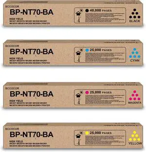 Ennovor BP-NT70 BP-NT70BA BP-NT70CA BP-NT70MA BP-NT70YA Toner Cartridge Replacement for Sharp BP-50C26 BP-50C31 BP-70C36 BP-70C45 BP-70C55 BP-70C65 BP-50C36 BP-50C45 BP-50C55 BP-50C65 BP-70C31 Printer