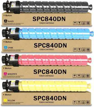 Ennovor SPC840dn High Capacity Toner Cartridge Replacement 821255 821256 821257 821258 Toner Compatible for Ricoh Aficio SP C840 SP C842 SP C840DN SP C842DN Printer Toner(4-Pack)