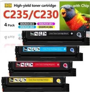 Ennovor 4 Pack for Xerox C235 C230 Toner Cartridge (with Chip),006R04391 006R04392 006R04393 006R04394 High Capacity 2,500-3,000 Pages Ink Cartridge Bundle for C230/DNI C235/DNI Color Printer (4 Pack)