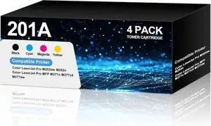 Ennovor 201A Toner Cartridges Replacement MFP M277dw M252dw for HP 201A Toner Set High Yield Compatible for HP Color Laserjet Pro M252n MFP M277c6 M277n Printer, 4 Pack (Black Cyan Yellow Magenta)