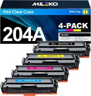 Ennovor 204A Toner Cartridges M180nw Toner Compatible for HP 204A Toner Cartridges 4 Pack for CF510A CF511A CF512A CF513A for Laserjet Pro MFP M180nw M154nw M180n M154a MFP M181fw Printer (4 Pack)