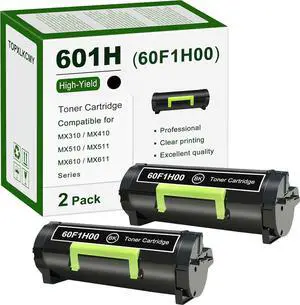 Ennovor 601H (60F1H00) High Yield Black Toner Cartridge 2-Pack Replacement for Lexmark MX310dn MX410de MX510de MX511de MX511dhe MX511dte MX610de MX611de MX611dfe MX611dhe MX611dte Printer