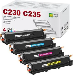Ennovor C230 C235 Toner Cartridges High-Yield 4-Pack Black Cyan Magenta Yellow Replacement for 006R04383 006R04384 006R04385 006R04386 Toner Cartridge for C230 C230/DNI C235 C235/DN Printer Ink