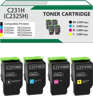 Ennovor C2325 C2425 Toner Cartridge Replacement for Lexmark C231HC0 C231HM0 C231HY0 C231HK0 Toner for Lexmark C2325 C2325dw C2425 C2425dw C2535 C2535dw MC2325adw MC2425adw MC2535adwe MC2640 MC2640adwe