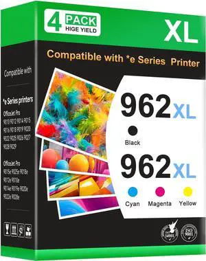 Ennovor 962XL Ink Cartridges Combo Pack Replacement Compatible for HP Ink 962 XL HP962XL HP962 Works with HP OfficeJet Pro 9010e 9012e 9014e 9015e 9018e 9019e 9020e 9022e 9025e 9028e Printers