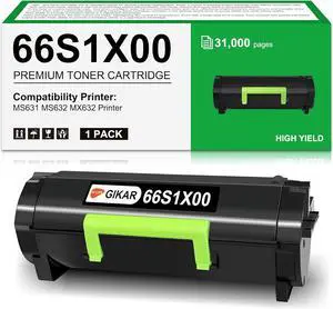 Ennovor 66S1X00 MS631 Extra High Yield Remanufactured Toner Cartridge for Lexmark 66S1X00 Toner Cartridge for Lexmark MS631 MS632 MX632 Toner Printer31000 Pages