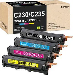 Ennovor C230 C235 High Capacity Toner Cartridges (with Chip) 4-Color Replacement for Xerox 006R04383 006R04384 006R04385 006R04386 Toner for C230 C230DNI C235 C235DNI Printer C230 C235 Ink