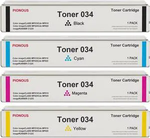 Ennovor CRG034 034 Toner Cartridge Set (4-Pack, 1BK+1C+1M+1Y) Compatible 034 Toner Replacement for Canon 034 Toner Cartridge Color imageCLASS MF810Cdn MF810 MF820Cdn MF820 imageRUNNER C1225 Printer