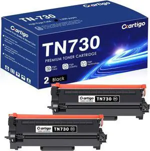 Ennovor TN730 Balck Toner Cartridge 2 Pack Replacement for TN-730 TN 730 Compatible with Brother MFC-L2710DW MFC-L2750DW HL-L2350DW HL-L2370DW HL-L2390DW HL-L2395DW DCP-L2550DW Printer