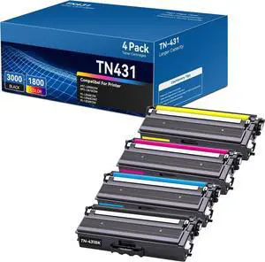 Ennovor TN431 TN-431 Toner Cartridges Compatible for Brother TN431 TN-431 TN 431 for Brother MFC-L8900CDW Toner Cartridges MFC L8900CDW HL-L8360CDW HL-L8260CDW HL-L8360CDWT MFC-L8610CDW, 4-Color