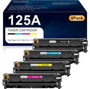 Ennovor 125A Toner Cartridge High Yield Replactment for HP 125A CB540A CB541A CB542A CB543A Toner for Color MFP CP1215 CP1515n CP1518ni CM1312 CM1312nfi Printer, (Black Cyan Magenta Yellow, 4 Pack)