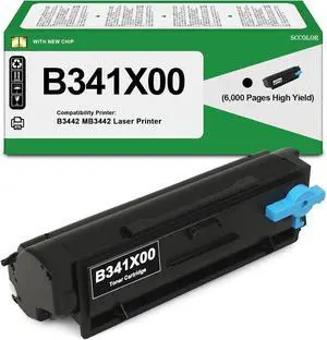 Ennovor B341X00 Toner Cartridges High Yield Compatible B341X00 Black Toner Cartridge Replacement for Lexmark B341X00 B3442 MB3442 Laser Printer(6,000 Pages)
