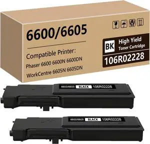 Ennovor 6600 6605 Toner Cartridge Compatible for 106R02228 Toner Cartridge for Xerox Phaser 6600 6600N 6600DN WorkCentre 6605N 6605DN Printer(8,000Pages, 2 Pack)
