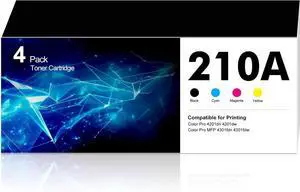 Ennovor 210A Toner Cartridges 4 Pack Color Laser Jet Pro MFP 4301fdw Compatible for 210A 210X Toner Replacement for Color Laser Pro 4201dw 4201dn MFP 4301fdn 4301fdw 4301dw Printer Ink