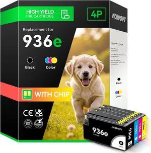 Ennovor 936e Ink Cartridges Replacement for HP 936XL HP 936 Combo Pack with Chip Compatible with HP OfficeJet Pro 9110 9120 9130 9720 9730 Printers (1 Black, 3 Color, 4-Pack)