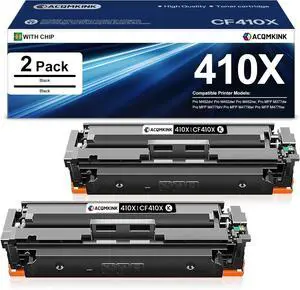 Ennovor 410X Toner Cartridges Black High Yield 2 Pack Replacement for HP 410X CF410X 410A CF410A Color Pro M452 Series; MFP M377, M477 Series Printer Ink | CF410XD