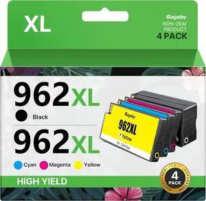 Ennovor 962XL Ink Replacment for HP 962XL Ink Cartridges Combo Pack Compatible with HP Ink 962XL Black and 962 Color Combo Pack Work with Officejet Pro 9010 9020 9015 Printers, 4 Pack